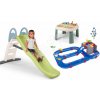 Set šmykľavka s dvojitou vlnou a vodná dráha s prístavom Toboggan Life Smoby dĺžka šmyku 200 cm s vodotryskom a stôl na vodu a piesok