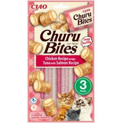 Churu Cat Bites Chicken wraps&Tuna Salmon Purée 3 x 10 g