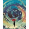 Maľovanie podľa čísel – Žena s dáždnikom a vodný vír, 40 × 50 cm, bez rámu a bez napnutia plátna 8596530056645