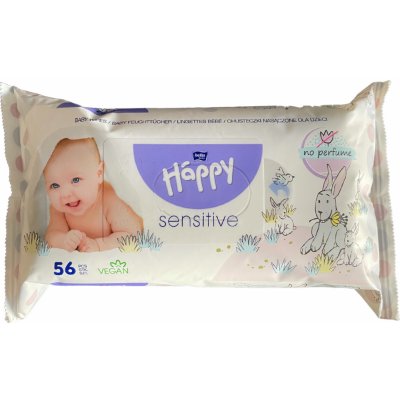 BELLA Happy Baby čistiace obrúsky Sensitive s aloe vera - 56 ks
