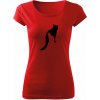 T-ričko Catz dámske tričko Farba trička: Červená, Farba potlače: Čierna, Veľkosť: XS