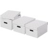 Esselte Home veľkosť M 26,5 x 20,5 x 36,5 cm, biela – sada 3 ks