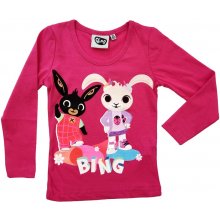 Setino dievčenské tričko s dlhým rukávom Bing tmavo ružová