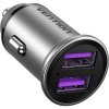 Vention Two-Port USB A+A (30 W/30 W) Car Charger Gray Mini Style Aluminium Alloy Type FFEH0