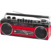 Radiomagnetofon Trevi, RR 501BT/RD, MW/FM/SW1-2, autostop, USB, čtečka SD, Bluetooth, vestavěný mikrofon, baterie/síť
