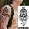 REBELULU Vodeodolné dočasné tetovačky pre ženy Fejkové tetovanie Dočasné tetovanie Lebka Oko Kvet Skull Tattoo Sticker Waterproof Tattoo Body Art Arm Fake Tattoo Men Women