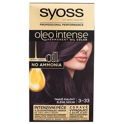 Syoss Oleo Intense Permanent Oil Color permanentní olejová barva na vlasy bez amoniaku 50 ml odstín 3-33 Rich Plum pro ženy