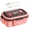 Lunchbox s priehradkami a príborom Ružová/Medvedík