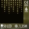 Vianočná led svetelná záclona vnútorná flash - záves - hviezdy - 50led - 1,35m teplá biela