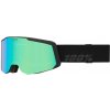Okuliare 100% SNOWCRAFT S HiPER Goggle Black/Green - Mirror Green Lens uni