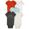CARTER'S Body krátky rukáv Multicolor Dino chlapec 5ks 6m