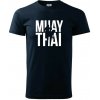 Nápis Muay Thai - Klasické pánske tričko vyššej gramáže - XS ( Tmavomodrá (takmer čierna) )