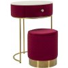 Mauro Ferretti Toaletný stolík Vellit s taburetom vínový