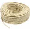 Retro kábel špirálový, vodič s textilným obalom 3x0.75mm², béžová