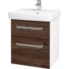 Dreja Umývadlová skrinka Q MAX SZZ2 55 - N01 Biela lesk / Úchytka T01 / D25 Teak