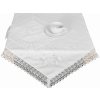 Obrus celoročný, Ruža s čipkou, biely 85 x 85 cm