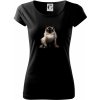 Mačka Ragdoll spredu čierna fotka - Dámske tričko Pure - 3XL ( Čierna )
