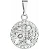 Strieborný prívesok s kryštálmi Swarovski biely okrúhly 34225.1 Krystal