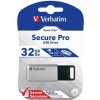 Verbatim USB flash disk, USB 3.0, 32GB, Secure Pro, Store N Go, strieborný, 98665, USB A, AES 256-bit šifrovanie, DOPREDAJ