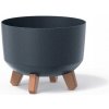 PROSPERPLAST Kvetináč GRACIA STANDARD ECO WOOD 23,5 cm antracit