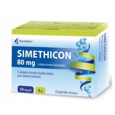 Simethicon s olejem kmínu kořenného 80 mg 50 kapsúl