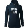 Nápis Muay Thai - Mikina dámská Cape s kapucí - XL ( Tmavomodrá (takmer čierna) )