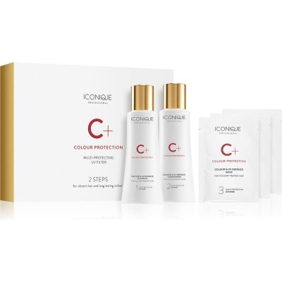 ICONIQUE Professional C+ Colour Protection šampón pre ochranu farbených vlasov 100 ml + kondicionér pre ochranu farby 100 ml + intenzívna maska na vlasy na ochranu farby 3 x 10 ml kozmetická sada