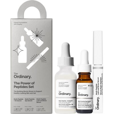 The Ordinary The Power of Peptides Multi-peptide + HA Serum spevňujúce pleťové sérum 30 ml + Multi-Peptide Eye Serum rozjasňujúce očné sérum 15 ml + Multi-Peptide Lash and Brow Serum sérum na mihalnic