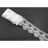 Polyesterová vyšívaná čipka - biela - šírka 4 cm