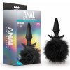 Anal Adventures Platinum - análny kolík so zajačím chvostom (čierny)