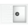 Sink Quality Titanite, kuchynský granitový drez 680x495x215 mm + čierny sifón, biela, SKQ-TIT.W.1KKO.XB