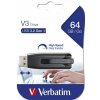 USB kľúč, 64GB, USB 3.2, 60 12 MB sec, VERBATIM V3, čierno sivá