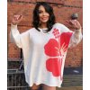 Fashionweek Dámsky voľný sveter pre moletky HIBISKUS NB52505 Farba: krémová, Veľkosť: Universal