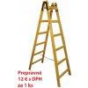 Rebrík drevený dvojdielny bez háčika 11- priečkový, 365 cm