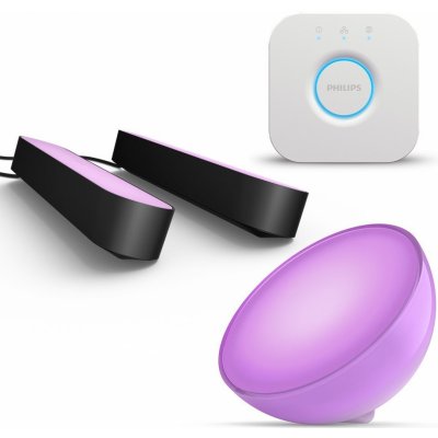 Súprava inteligentného osvetlenia Philips Hue COL Hue Go V2 EU biela + COL HUE PLAY DOUBLEPK EU/UK black + Philips HUE Bridge EU