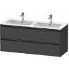 Duravit Ketho.2 - Umývadlová skrinka, 55x128x48 cm, 2 zásuvky, grafit mat K25266049490000