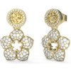 Guess Krásne pozlátené náušnice s kvetom Shining Winter JUBE04471JWYGT/U