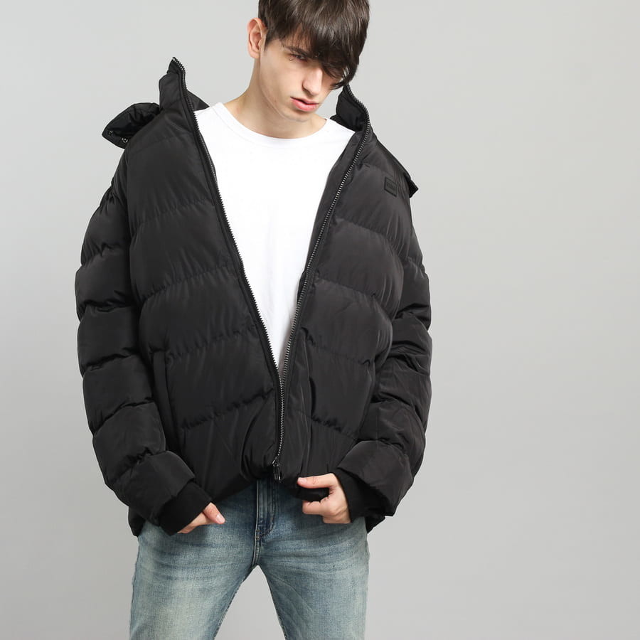 Urban Classics hooded Puffer jacket black