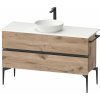 Duravit Sivida skrinka 124.5x47.5x54.8 cm závesná kúpeľňová skrinka pod umývadlo čierna-dub SV46600BD550000