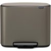 Pedálový odpadkový kôš BO 3 x 11 l, platina, Brabantia