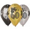 SMART BALLOONS Nafukovacie balóniky, 30 cm, Happy Birthday „60“, mix farieb, 5 ks 8595681501172
