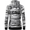 Gitary v rade - Mikina dámska trendy zipper s kapucňou - XL ( Šedý maskáč )