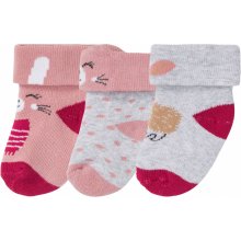 Lupilu Detské ponožky pre bábätká 3 páry ružová svetlosivá bledoružová