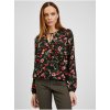 Červeno-čierna dámska kvetovaná blúzka ORSAY 38