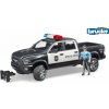 Bruder 02505 Konstrukční vozy - policejní pick-up RAM2500 s policistou