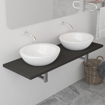 vidaXL Kúpeľňová nástenná polica pod umývadlo sivá 120x40x16,3 cm od 49,99  € - Heureka.sk