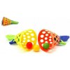 Teddies Catch ball hra 2ks + 3 loptičky plast 19cm v sieťke