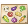Viga Detské drevené puzzle s úchytmi Viga zelenina 6 dielov