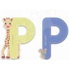 Janod drevené písmeno P Sophie The Giraffe 09560 béžové modré