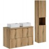 Comad Kúpeľňová zostava Nova Oak Gaja so skrinkami a umývadlom 100 cm dub evoke/biela